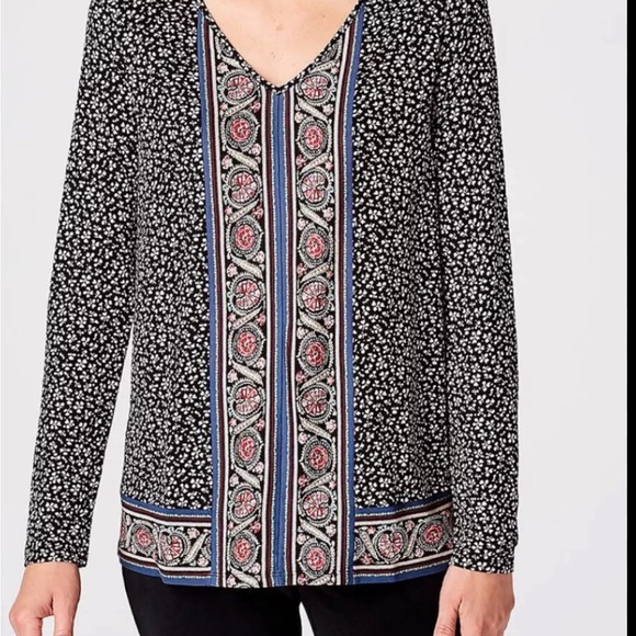 J. Jill Baroque Border V-Neck Tunic (Size L) NWT - Picture 1 of 7